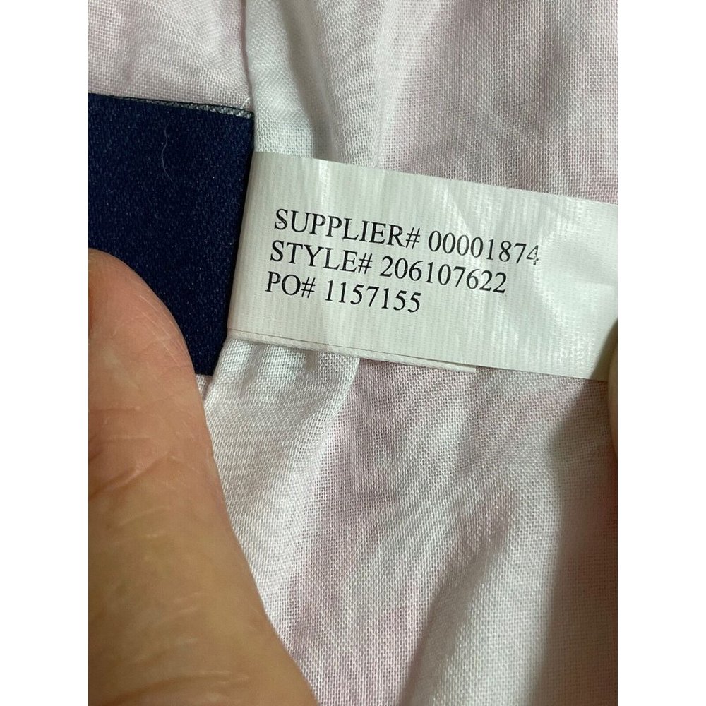 CHAPS Pink/White Abstract Floral Skirt Size 14 Cotton With Cotton Lining Gored - Picture 7 of 9